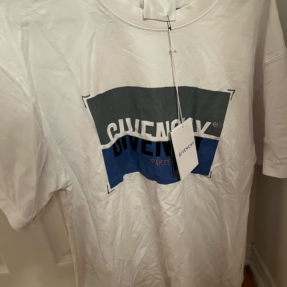 Givenchy Graphic White and Blue Tee - Picture 1 of 2